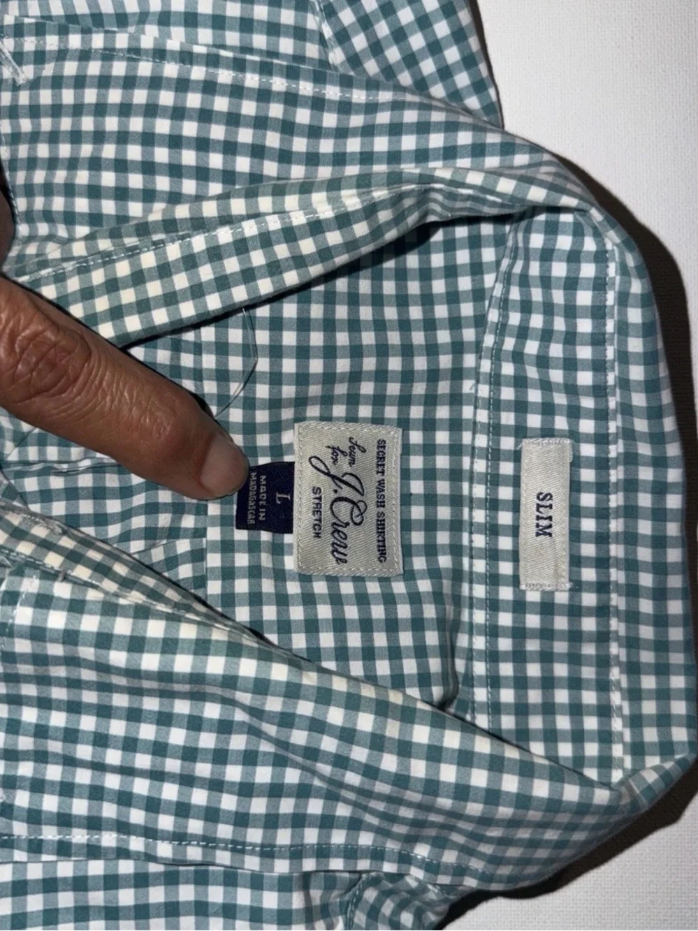 J. Crew Men’s Green and Blue Gingham Button-Down Shirt Set
